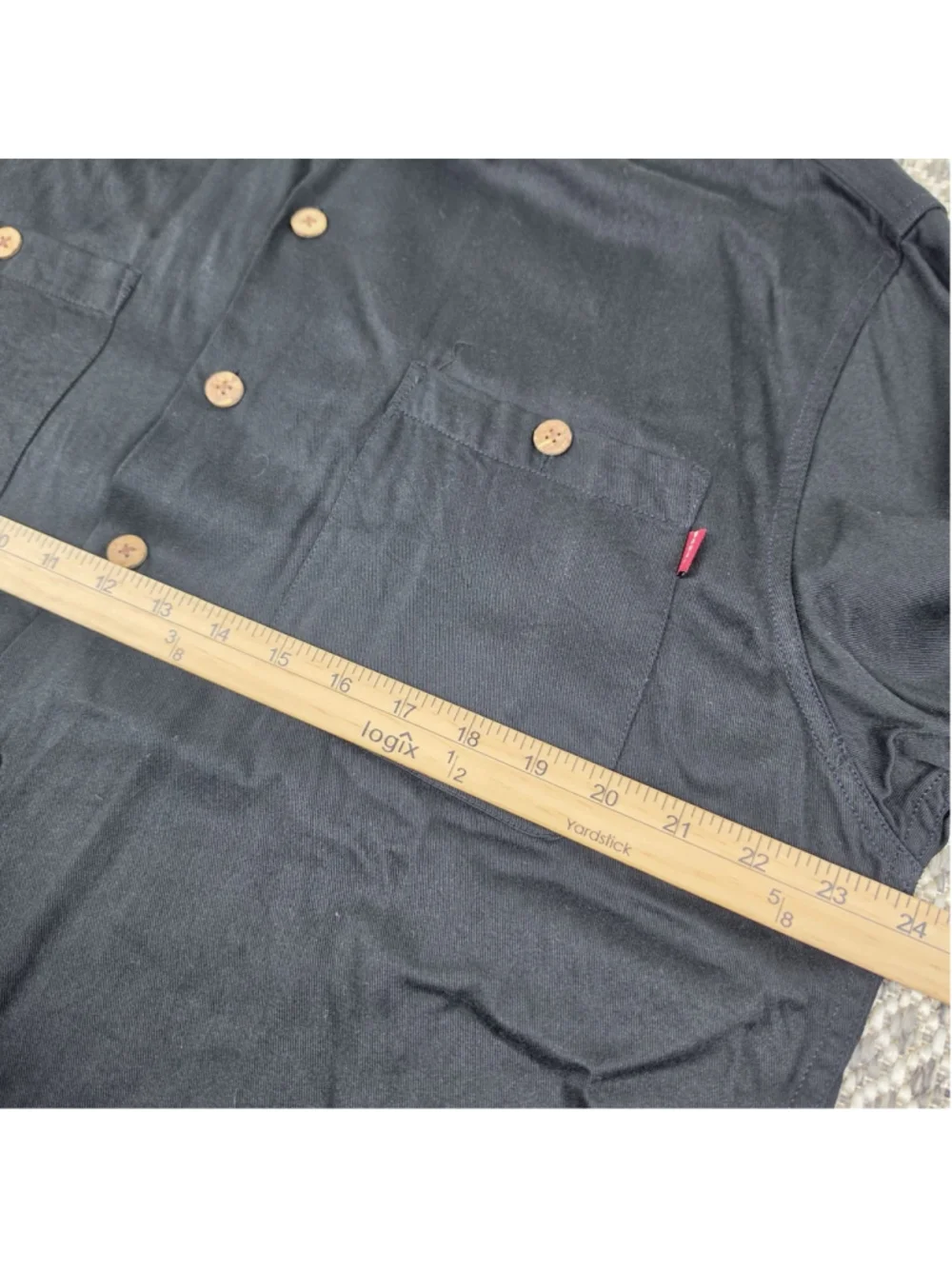Vintage Tommy Bahama Relax Black Rayon Camp Shirt Embroidered Back Mens M - Picture 7 of 8